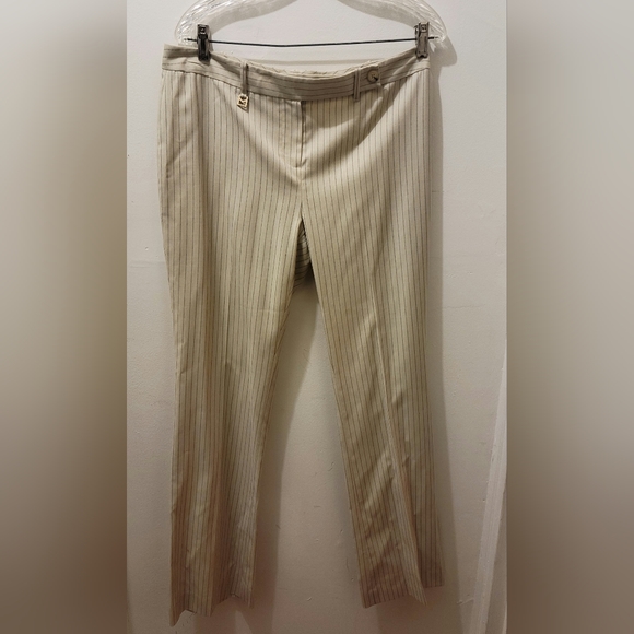 Michael Kors Oversized Ivory pinstripe light weight wool suit Blazer Jacket 10 - Picture 3 of 8